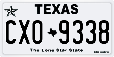 TX license plate CXO9338