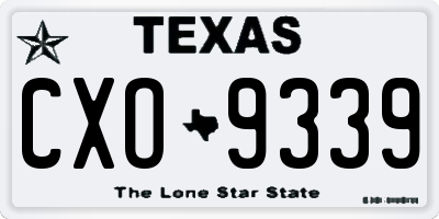 TX license plate CXO9339