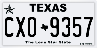 TX license plate CXO9357