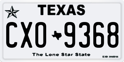 TX license plate CXO9368