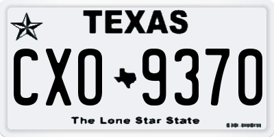TX license plate CXO9370