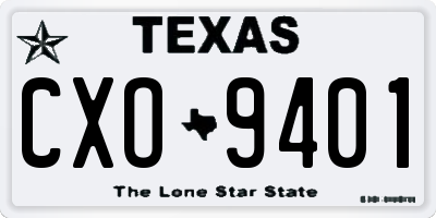 TX license plate CXO9401