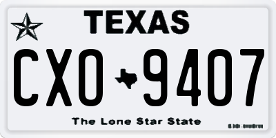 TX license plate CXO9407