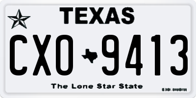 TX license plate CXO9413