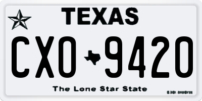 TX license plate CXO9420