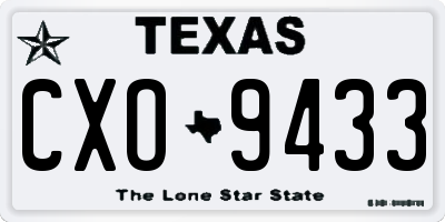 TX license plate CXO9433