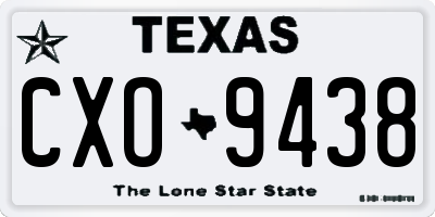 TX license plate CXO9438