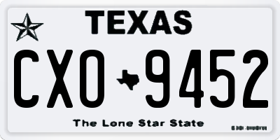 TX license plate CXO9452