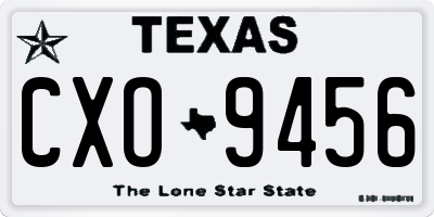 TX license plate CXO9456