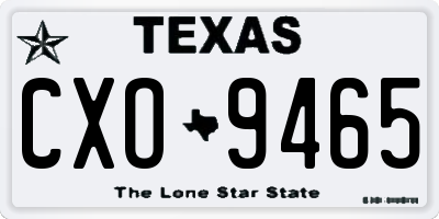 TX license plate CXO9465