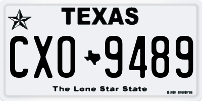 TX license plate CXO9489