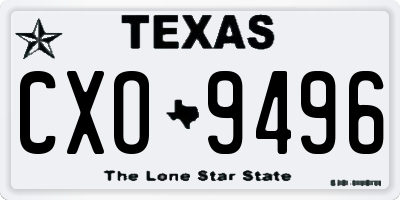 TX license plate CXO9496