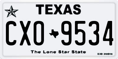 TX license plate CXO9534