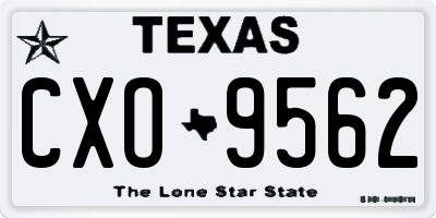 TX license plate CXO9562