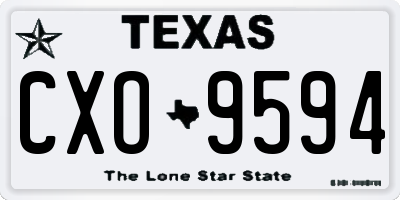 TX license plate CXO9594