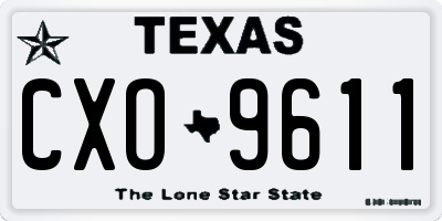 TX license plate CXO9611