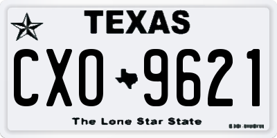 TX license plate CXO9621