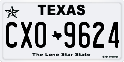 TX license plate CXO9624