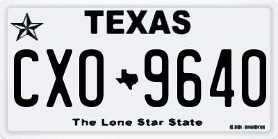 TX license plate CXO9640