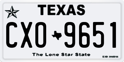 TX license plate CXO9651