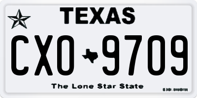 TX license plate CXO9709
