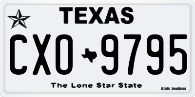TX license plate CXO9795