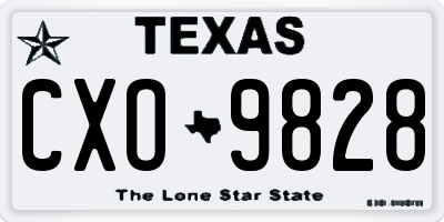 TX license plate CXO9828