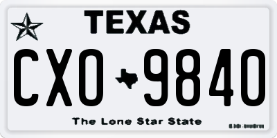 TX license plate CXO9840