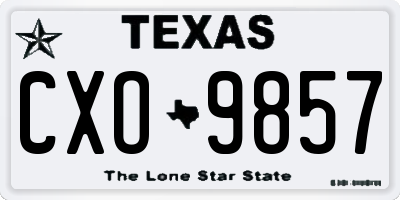 TX license plate CXO9857