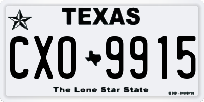 TX license plate CXO9915