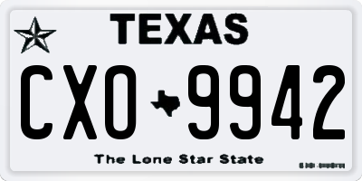 TX license plate CXO9942