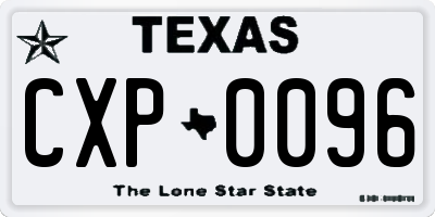 TX license plate CXP0096