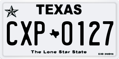 TX license plate CXP0127