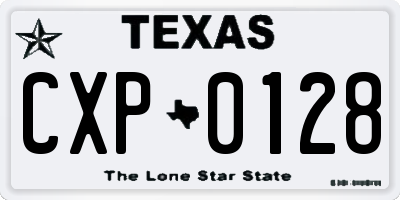 TX license plate CXP0128