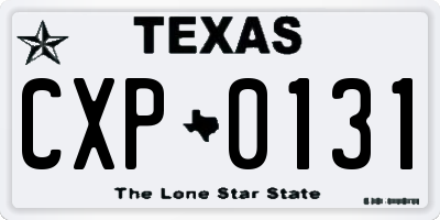 TX license plate CXP0131