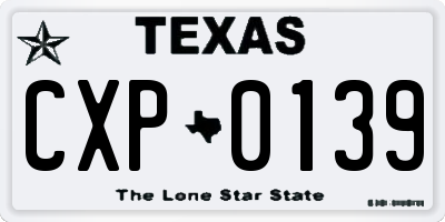 TX license plate CXP0139