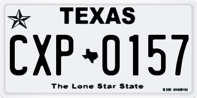 TX license plate CXP0157