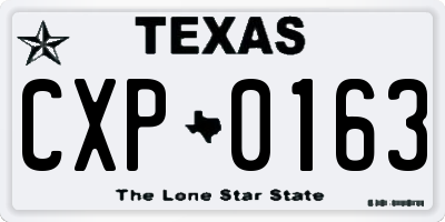 TX license plate CXP0163