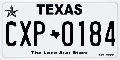 TX license plate CXP0184