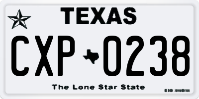 TX license plate CXP0238