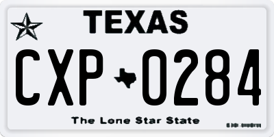 TX license plate CXP0284
