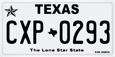 TX license plate CXP0293