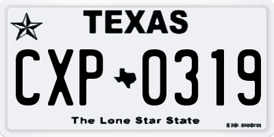 TX license plate CXP0319