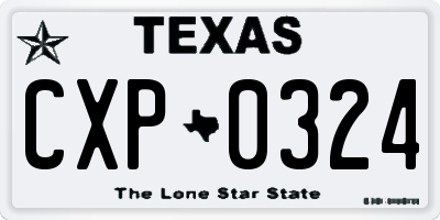 TX license plate CXP0324