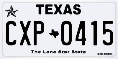TX license plate CXP0415