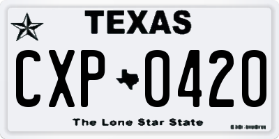 TX license plate CXP0420