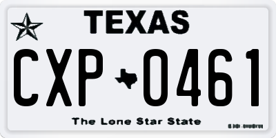 TX license plate CXP0461