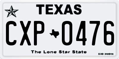TX license plate CXP0476