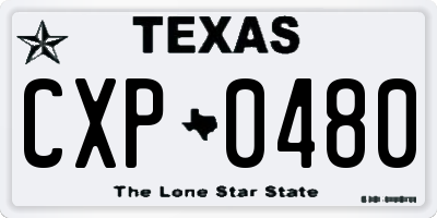 TX license plate CXP0480