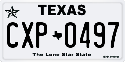 TX license plate CXP0497